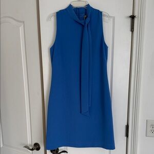 ESQUALO Vibrant Blue Tie-Neck Dress. Size 6